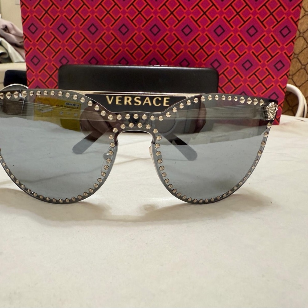 Versace Gray Studded Sunglasses